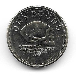 Coin 1 Pound Gibraltar Year 2005 Rare Discovery Of Neanderthal Skull Unc One 1 Ebay