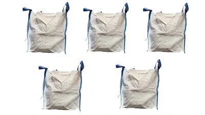 B TEUROBRECHER 5 Stück Big Bag 60x60x60cm 1.000kg 4 Schlaufen Transportsack Gartenabfall