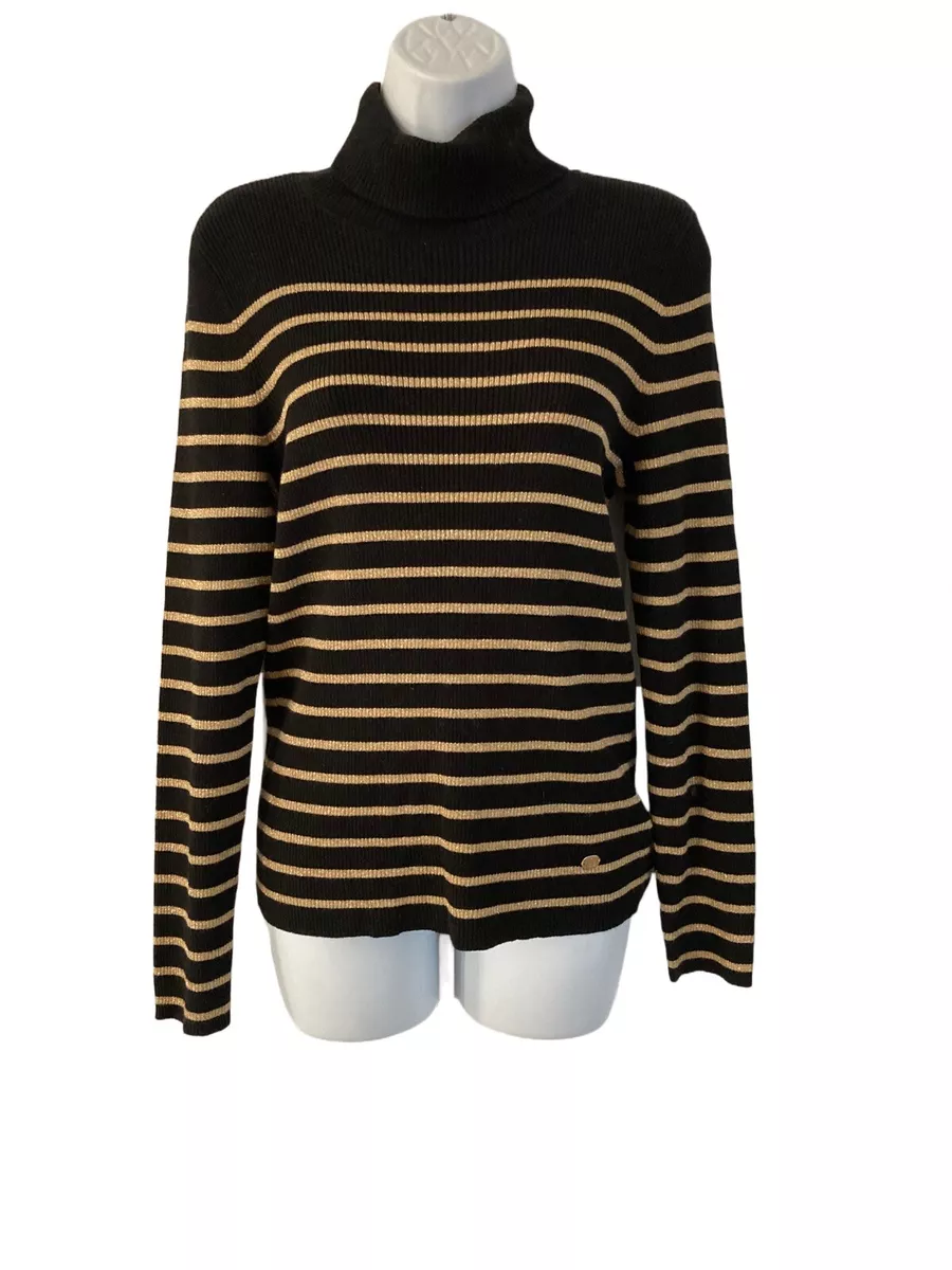 Black and top gold polo sweater