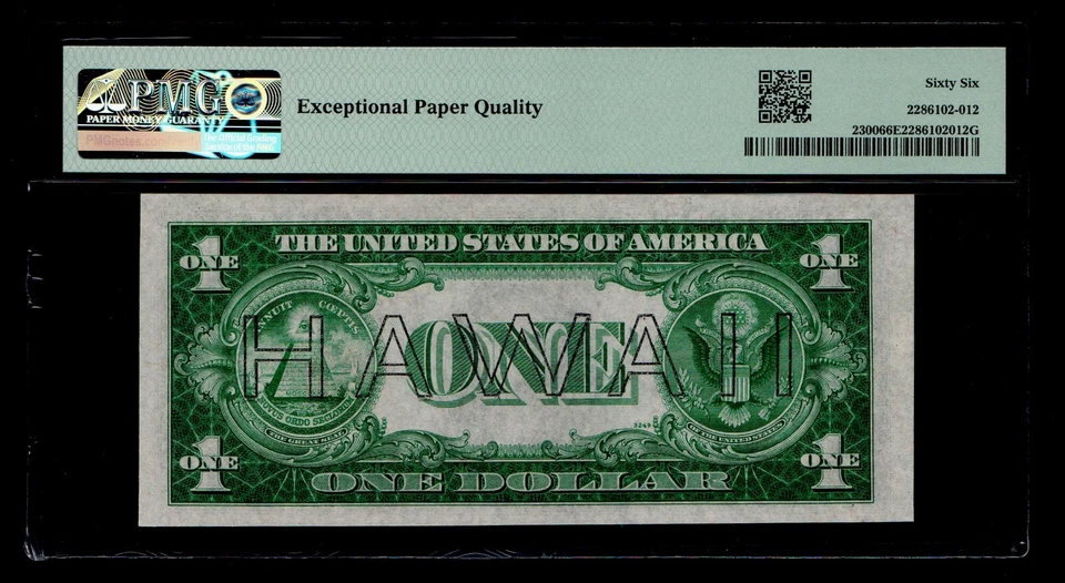 1935-A $1 Hawaii- WWII Emergency Issue PMG GEM UNC 66 EPQ - Image 2 of 2