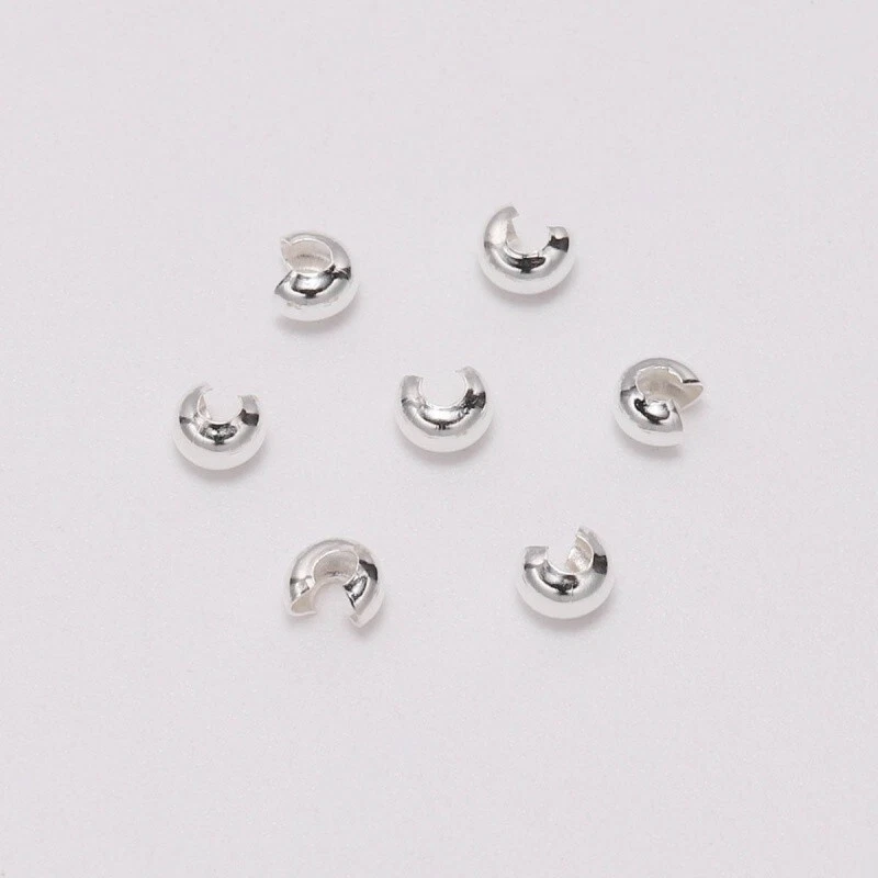 300 латунных обжимных чехлов на бусины полукруглые 3 мм/4 мм/5 мм фурнитура для ювелирных изделий выберите цвет - Изображение 3 из 4