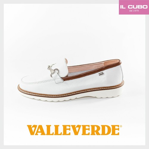 MOCASSINO SCARPA DONNA PELLE COLORE BIANCO VALLEVERDE H 1 CM SUMMER 2022 |  eBay