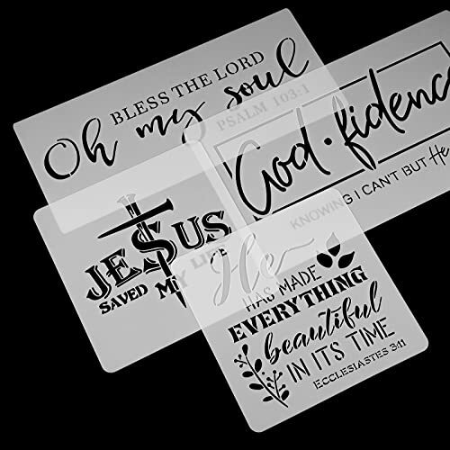 14PCS Christian Stencils Painting on Wood, Bible Sign Motivational ...