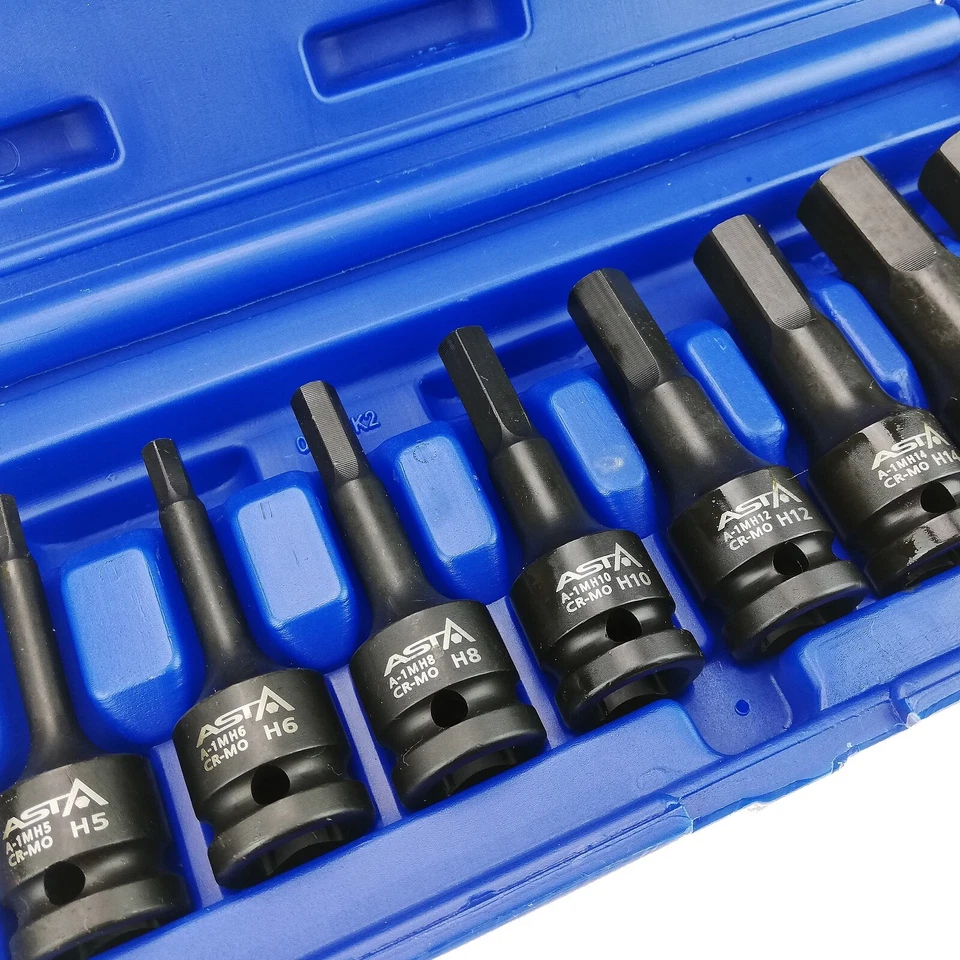 Innensechskant Kraft Steckschlüssel Satz H5-H19 Nuss 1/2" Set für Inbus 8-tlg. - Bild 2 von 2