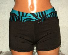 NEU!  BIKINI - Höschen * Bade Slip * Hot Pants *  braun - türkis chic 40