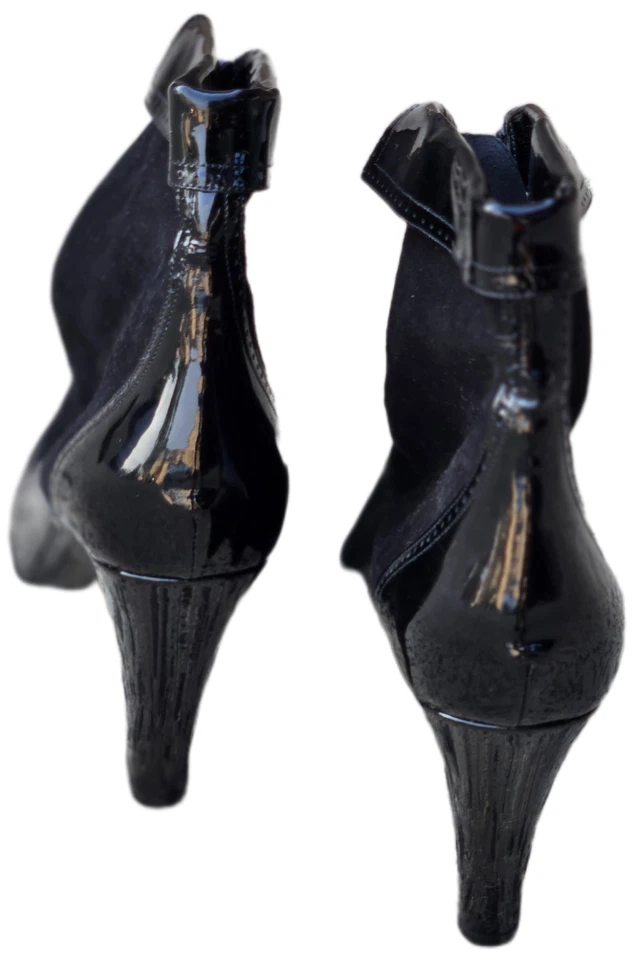 Botines Marc Jacobs Diseñador Negro Charol Gamuza Color Negro Talla 8 Foto 4 de 4