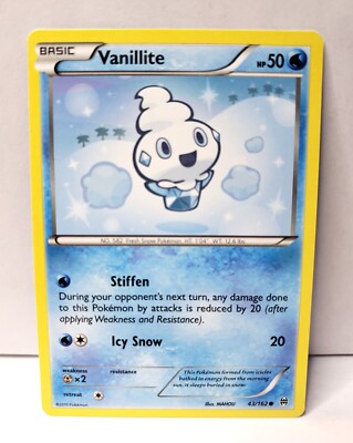 vanillite pokemon card value Pokémon TCG - VANILLITE - 43/162 - XY BREAKthrough (2015) - NM/MINT