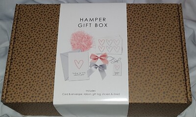 Korb Geschenkbox Karte & Umschlag Band Geschenkanhänger Aufkleber Schredder Set Neu & Versiegelt