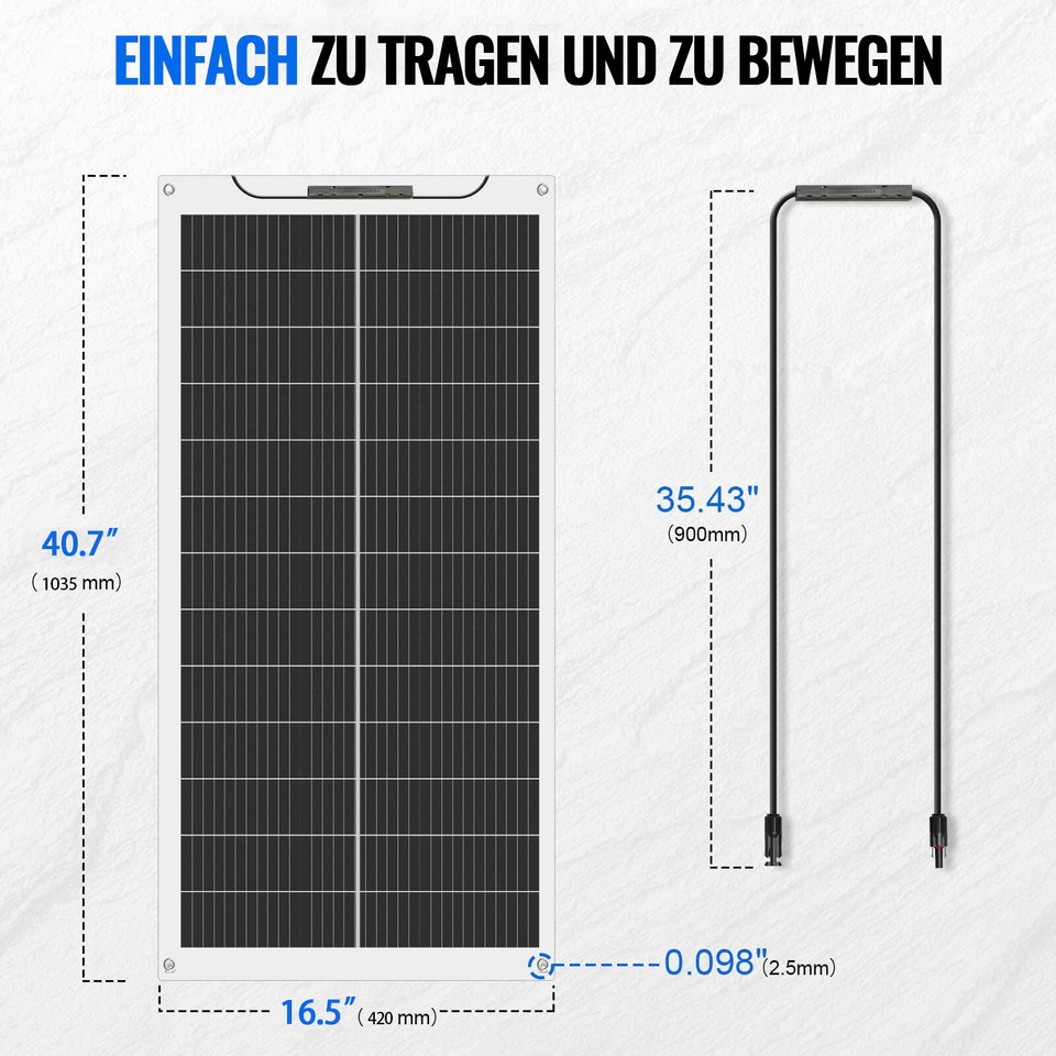 Produktbild von 400W Flexibles Solarpanel-Set – 2x200W Mit 30A Laderegler & Kabel Für Wohnmobil & Boot