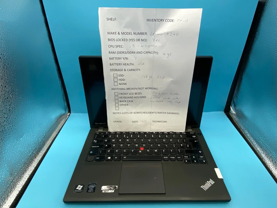 Lenovo ThinkPad X240 - i5 4200U - 4GB RAM - 128GB SSD - BIOS LOCK (OFFERS OK) - Image 2 of 4