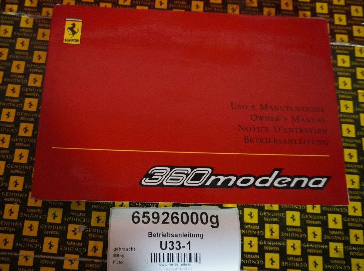 Ferrari 360 Modena オーナーズマニュアル Betriebsanleitung Ferrari 360 modena - Owner`s manual