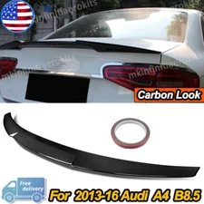 CARBON LOOK V STYLE REAR TRUNK SPOILER WING LIP FOR 2013-2016 AUDI A4 B8.5 SEDAN