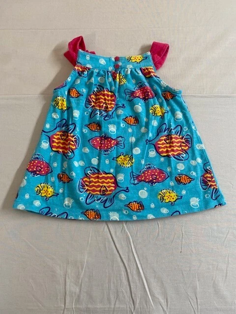 J Khaki Girls Tank Top Multicolor Fish Graphic Bow Accent Size 2T - Image 2 of 4