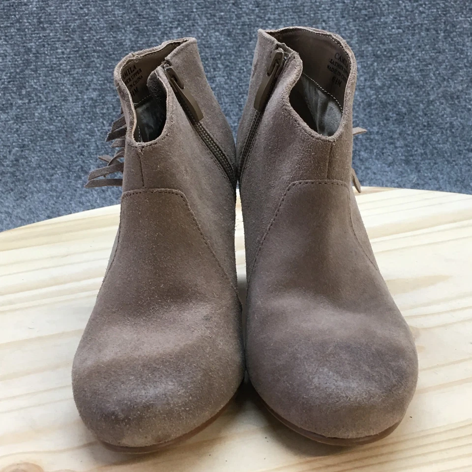 Tahari Botas Mujer 6.5 M Camila Botines Beige Cuero Informal Tacón Cremallera Foto 4 de 4