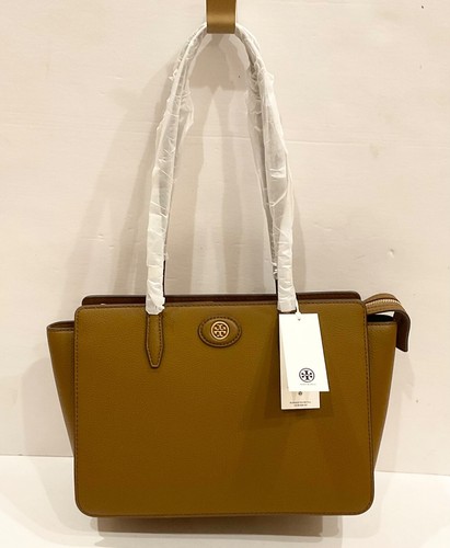 NWT TORY BURCH $398 ROBINSON BISTRO BROWN PEBBLED LEATHER TOTE BAG - Picture 5 of 7