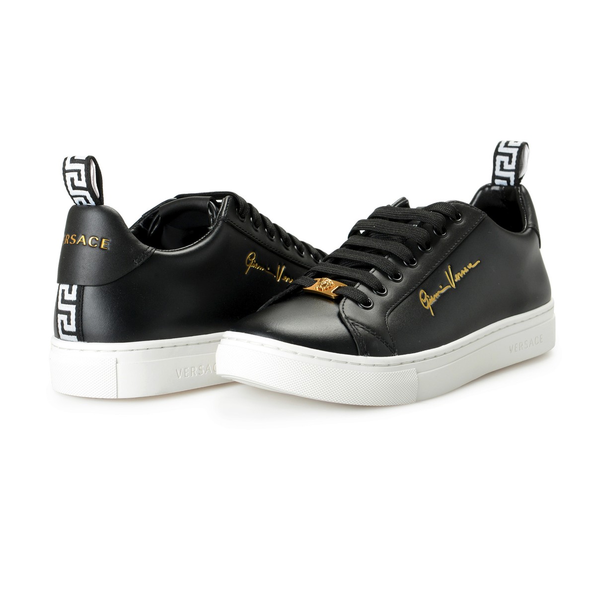 Versace★素敵!Medusa Logo Black Leather Sneakers s-l1200.jpg