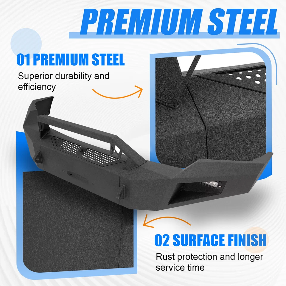 For 2003-2005 Dodge Ram 2500 Heavy Duty Front Bumper w/ Winch Plate LED Light Foto 3 de 4