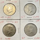 Kennedy Half Dollar 50C 1965 & 1967 Clad Business Strike Lot of 4 Coins
