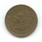 1870 Indian Head Penny One Cent - Very Fine Condition