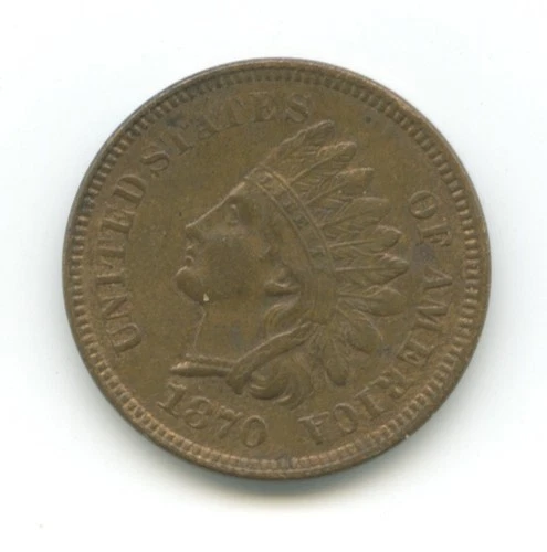 1870 Indian Head Penny One Cent - Very Fine Condition