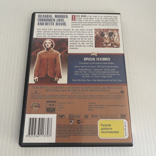 All This and Heaven Too (DVD ,1940) Bette Davis, Charles Boyer Rare Like New - Picture 2 of 5