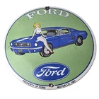 Vintage Ford Sign - Mustang Ford Automobile Service Station Gas Pump Sign