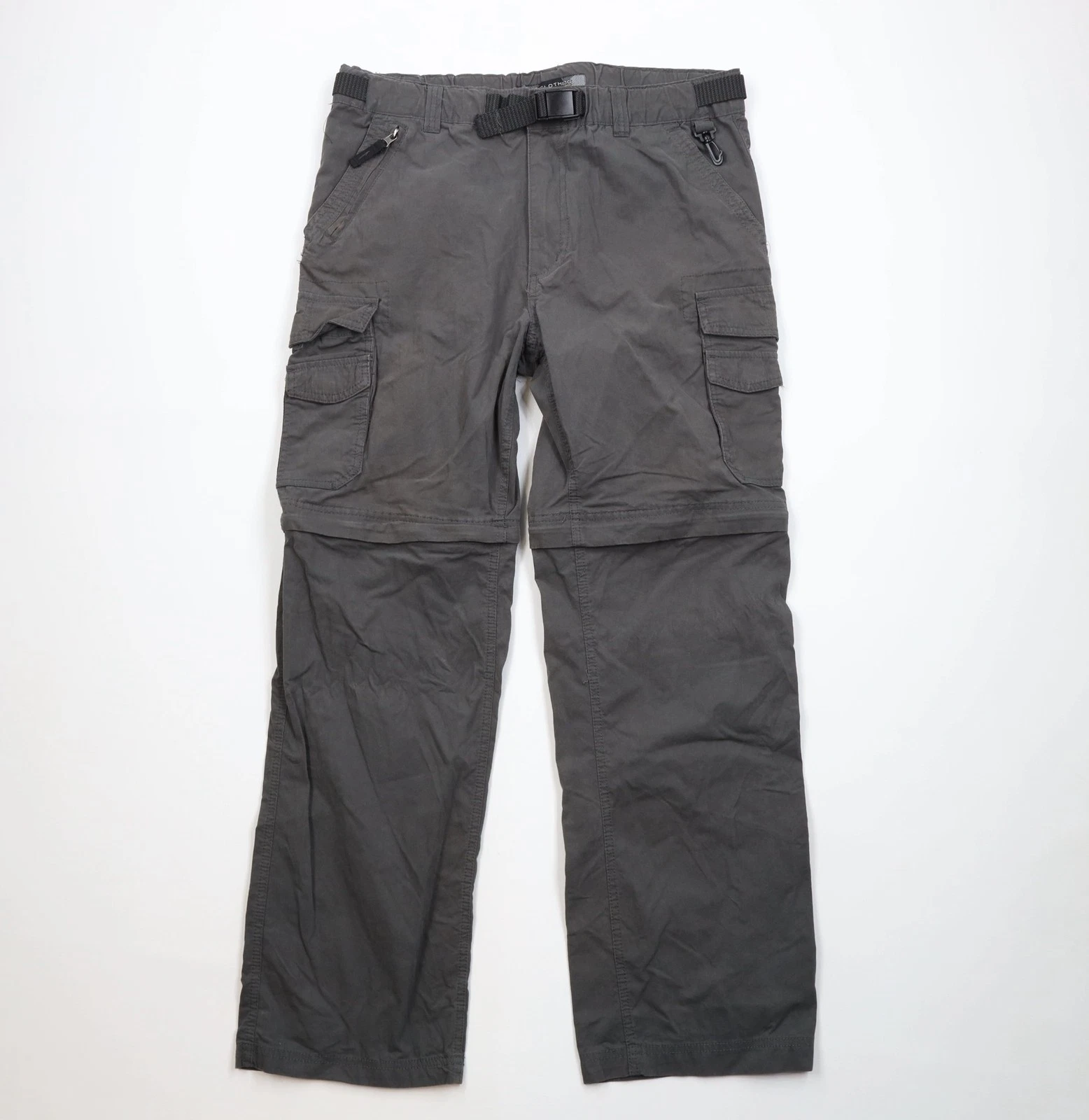 Vtg 90s Y2K Streetwear Mens M Belted Convertible Trekking Cargo Pants Shorts
