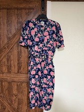 Vintage 80’s REO Originals Floral Belted Secretary Dress Size 10 Made In USA