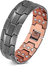 Feraco Copper Bracelet for Men 3X Strength,Magnetic Therapy Bracelet Copper Jewe