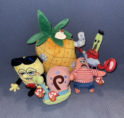 Ty Beanie Plush New Spongebob Pineapple House Patrick Mr. Krabs Gary Doll Toy