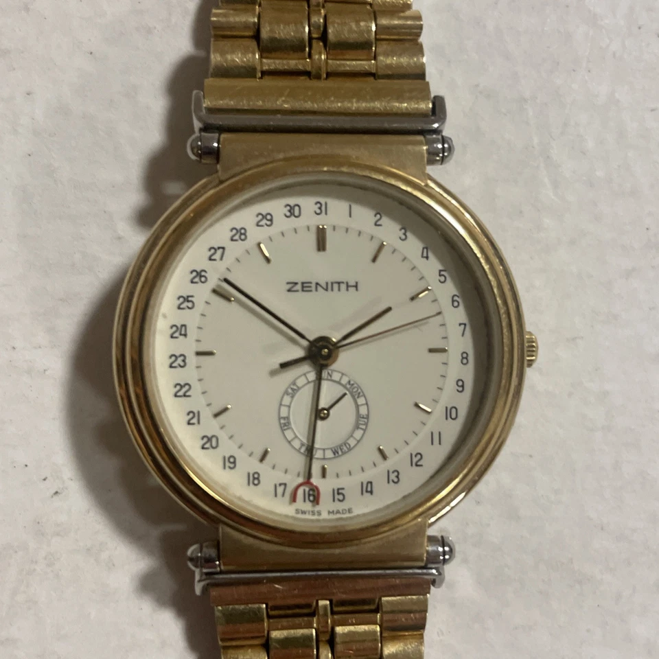 Reloj de cuarzo Zenith oro puntero fecha vintage años 70 raro Foto 2 de 4