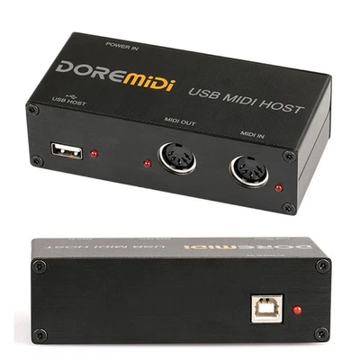 DOREMIDI 5-Pin MIDI-USB Host Box-1 In/1-Out MIDI Interface MIDI 16 Channels AU