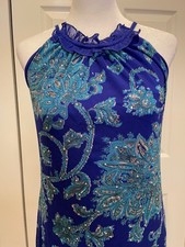Vtg Y2K INC International Concepts Beaded Paisley Mini Dress Size S HOCO Event