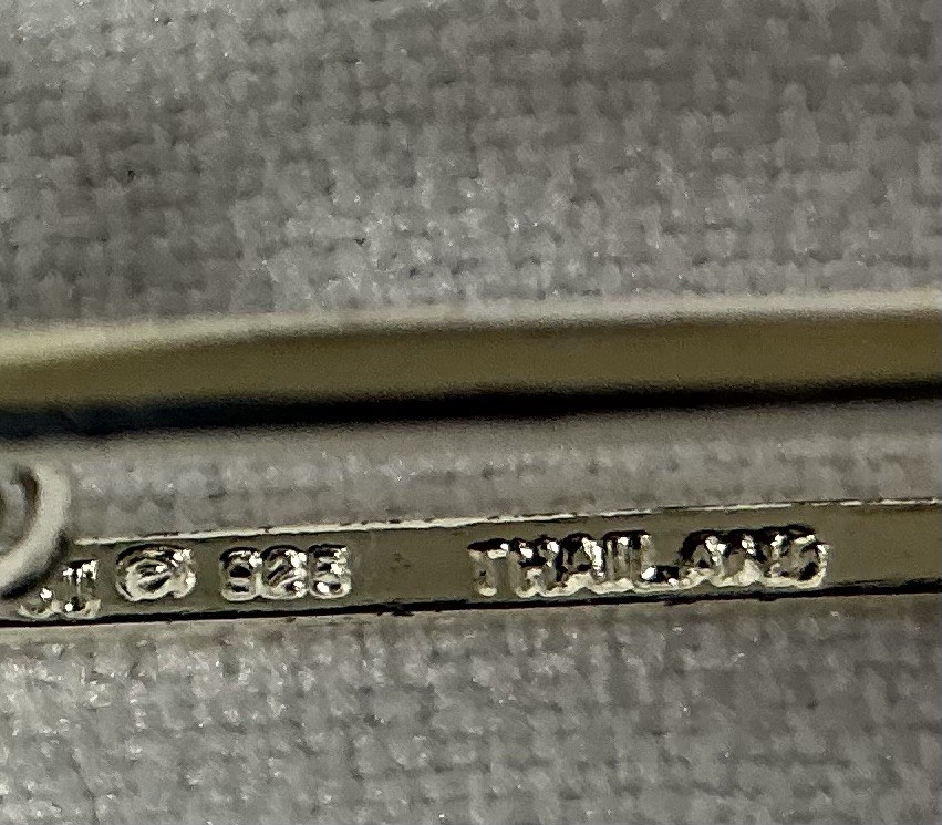 925 Silver Double Rectangular Pendant With 925 Si… - image 3