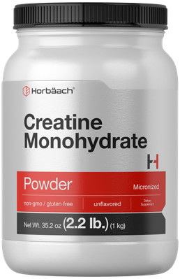 Creatine Monohydrate Powder | 2.2lbs | Purity Tested | Vegetarian | by Horbaach