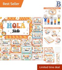 16-Pcs Colorful Spanish Words  Phrases Poster Set - Enhance Learning Experience