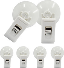 6 Packs White Shower Curtain Clips