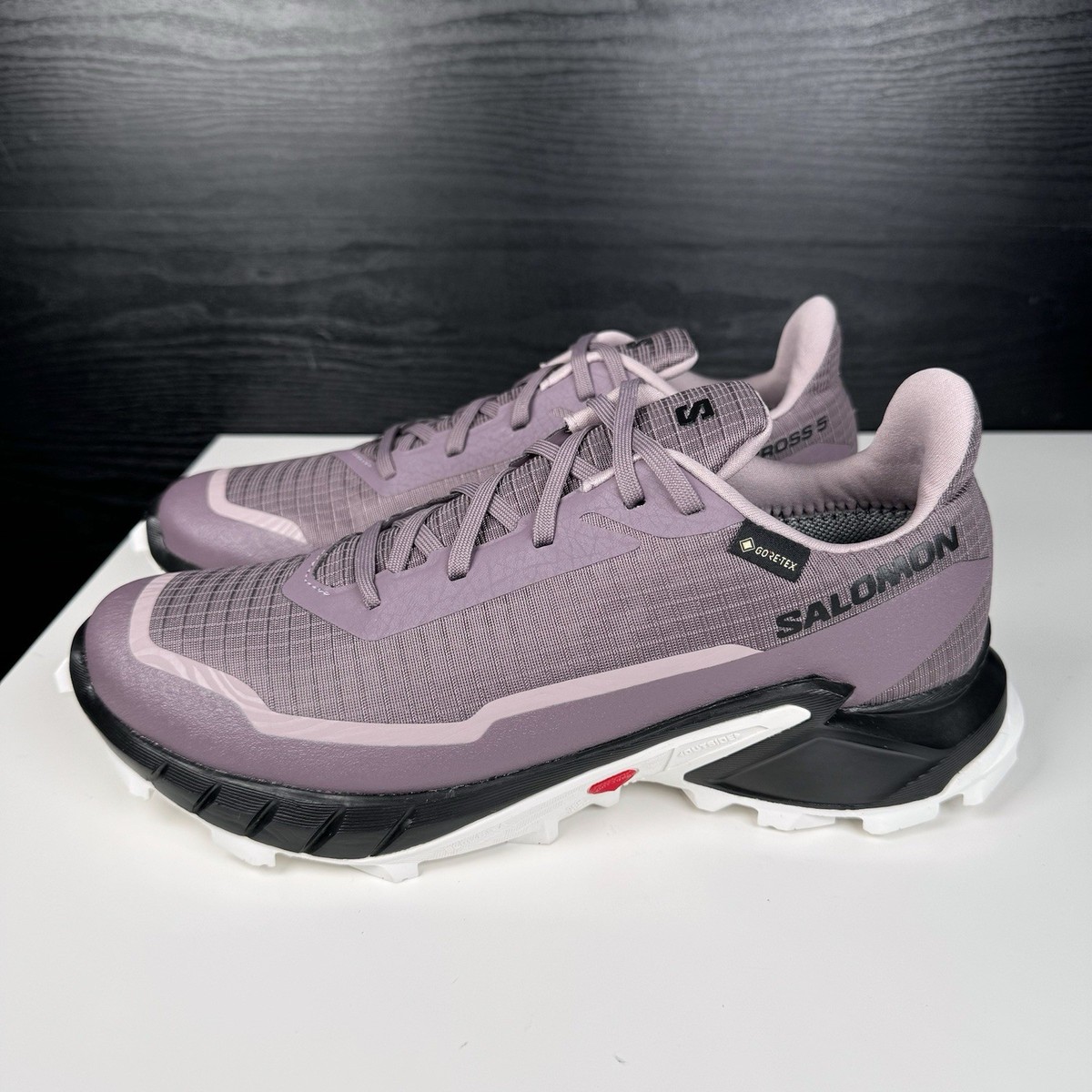 SALOMON ALPHACROSS 5 GTX GORE-TEX 27㎝ Salomon Alphacross 5 GTX Women's 8 Fits 8.5 - GORE-TEX - Violet
