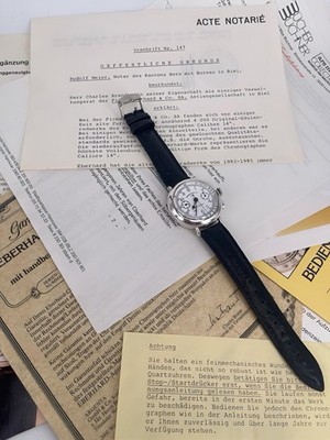 Armbanduhr Eberhard & Co Chronograph 925 Silber Fullset