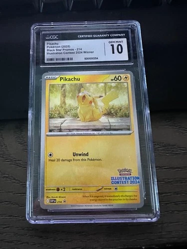 Pikachu 214 Black Star Promo Illustration Contest 2024 Winner CGC 10 GEM (SS)