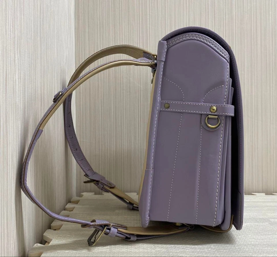 Mochila escolar japonesa para niños Tsuchiya Kaban Randoseru lavanda Foto 2 de 4