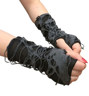 1 Paar Frauen Punk Fingerlose Handschuhe Halloween Einheitsgröße