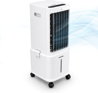 10L Mobile Air Cooler, Evaporative Ice Cooling Fan Humidifier Unit with Remote