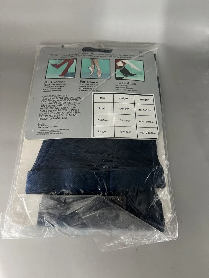 Danskin ультра мерцающие колготки женщин маленький темно-синий стремя тренировки Fashionwear - Изображение 2 из 2