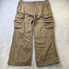 Vintage Old Navy Y2K Loose Cargo Pants 36x30 Tan Baggy Multi Pocket Utility
