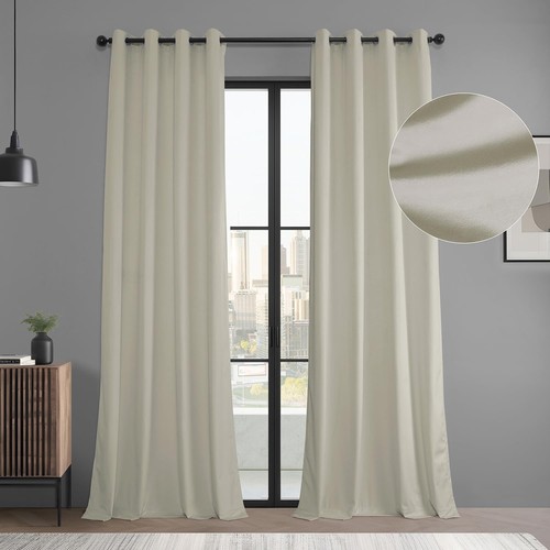 Basic Deluxe Velvet Room Darkening Curtains 2 Panels Set - Grommet Curtains 9...