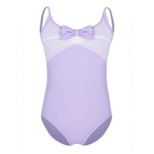 Girls Gymnastics Stage Ballet Leotard Practice Bodysuit Exercise Ruched Mesh