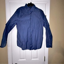 Express Men's Navy Casual Button-Down Shirt SLIM FIT size M