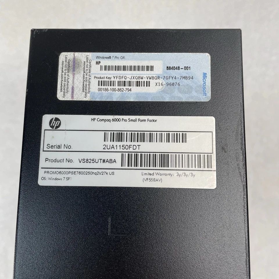 HP Compaq 6000 Pro SFF Intel Core 2 Duo E7600 3.06 GHz 4 GB Ram No HDD No OS - Image 4 of 4