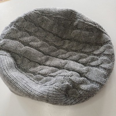 Jungen Mütze grau Baby 12-24 Monate Grobstrick Flatcap 1-2 Jahre